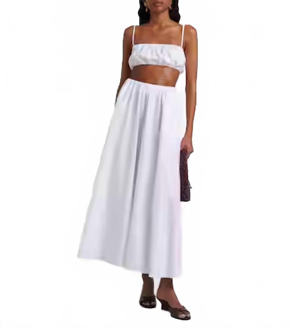 NEW STAUD milano midi skirt in white